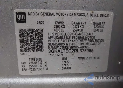 2024 GMC Terrain Awd Sle from USA, damaged, VIN 3GKALTEG2RL377985